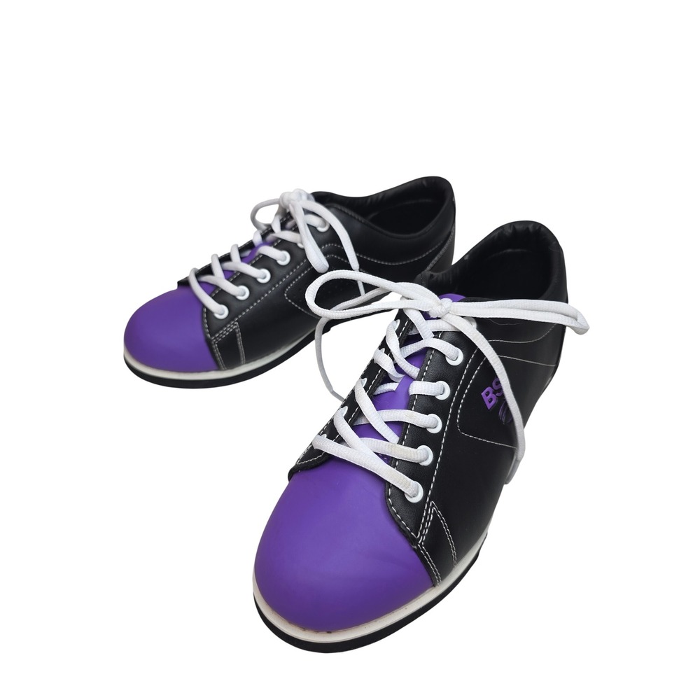 BSI‎ Bowling Shoes Mens 10 Black Purple Synthetic Leather Athletic Sneakers